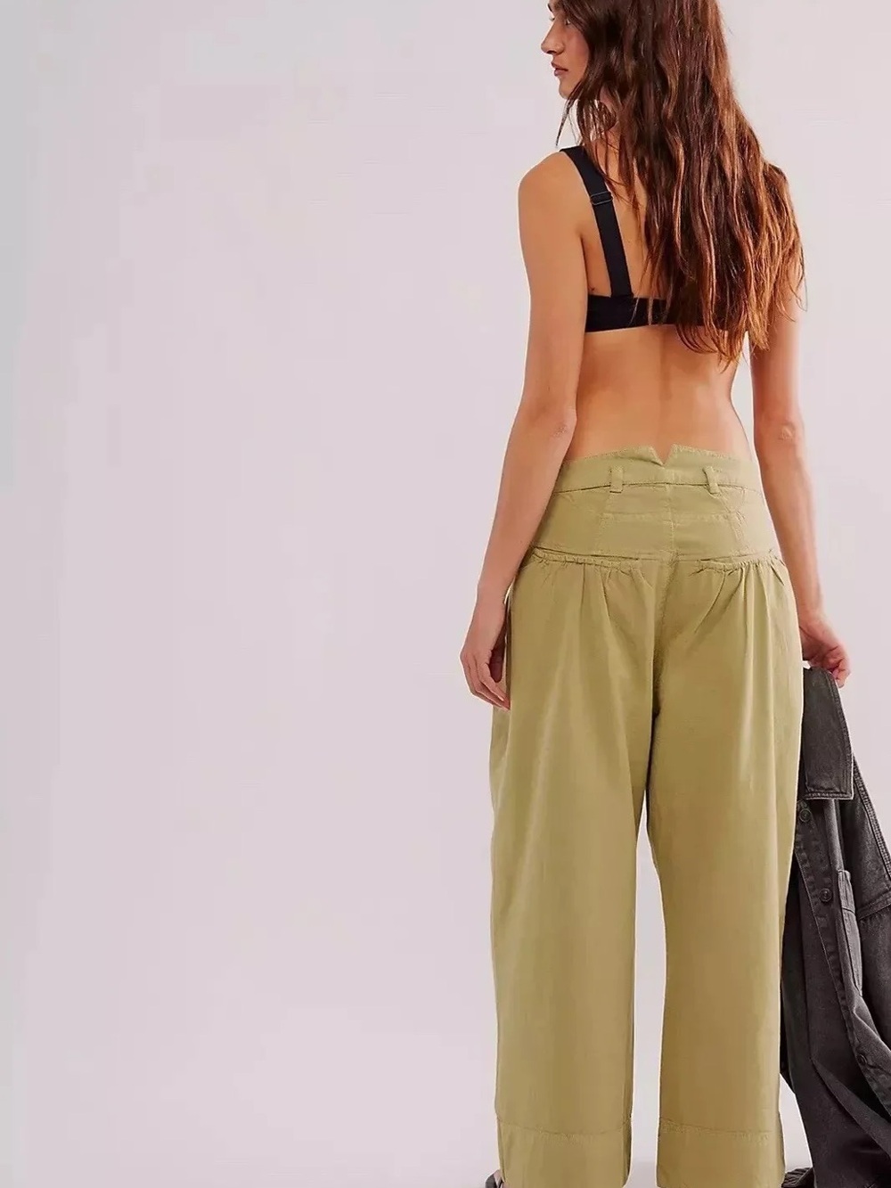 Free people High-Waist Wide-Leg Pants in Olive